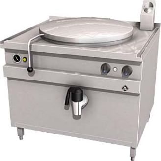 MKN gas kookketel 150 L, RVS ketel & dubbelwandig deksel, 850-serie