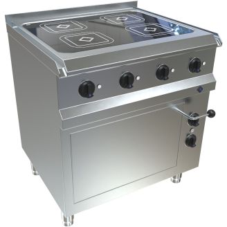 MKN inductiefornuis met oven, 4 zones, 18,55 kW, 7EHEI084XP3EB