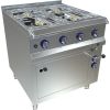 MKN 4-pits gasfornuis 19,6kW met elektrische oven 5,4kW, 4 branders