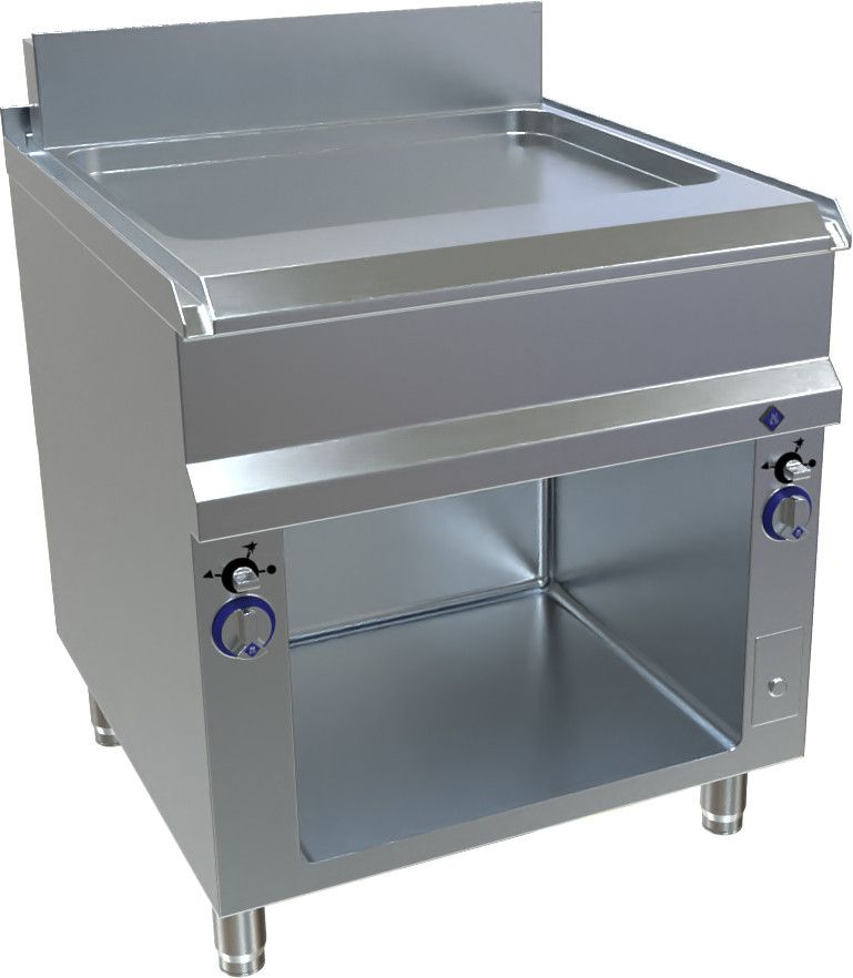 MKN gas grill-/bakplaat glad staal, 2 zones, 16,2 kW