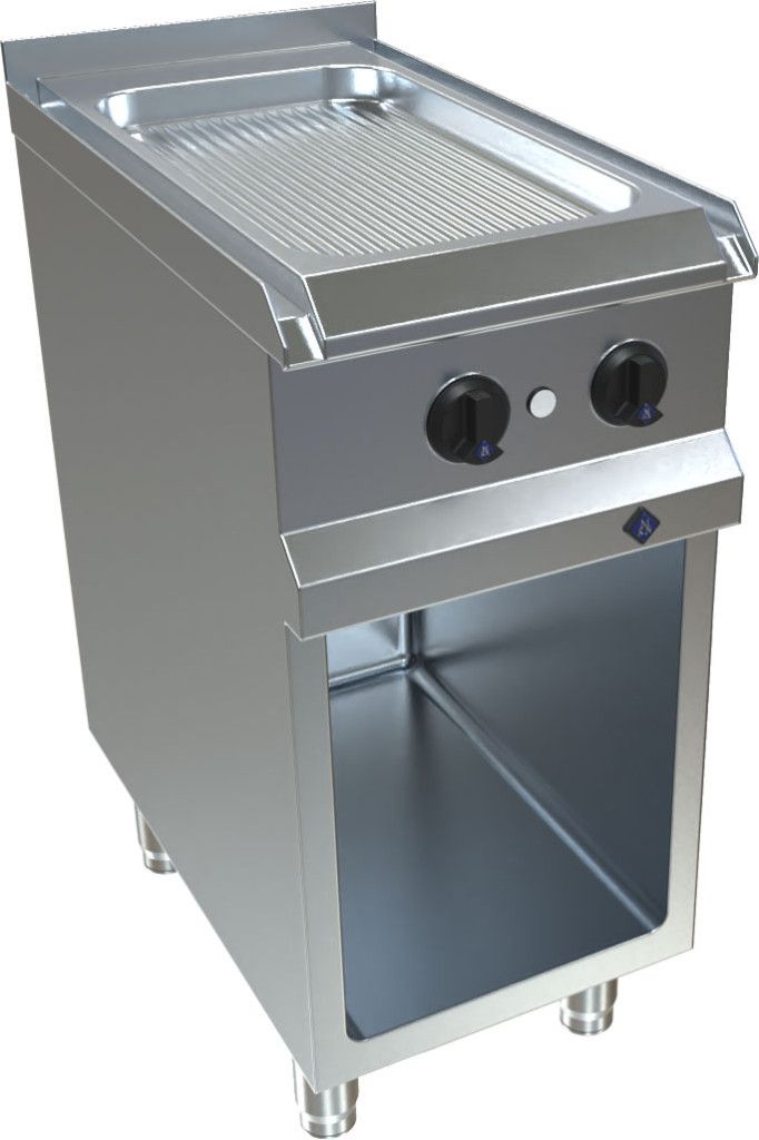 MKN elektrische bakplaat geribbeld | staal | 4,4 kW
