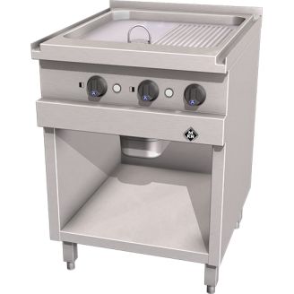 MKN elektrische bakplaat, geribbeld/glad, chroom, 700-serie, 2121127A