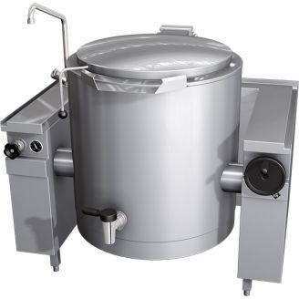 MKN elektrische kookketel 200 L (handmatig kantelbaar), mengkraan