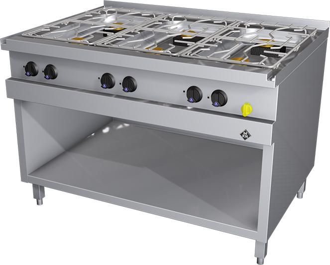 MKN 6-brännars gaskokbord - stående modell 2063405