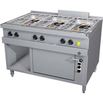 MKN 6-vlams gas fornuis met gas oven, 850-serie