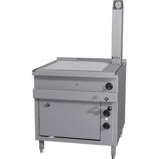 MKN 850-serie Gas doorkooktafel met elektrische oven, stalen plaat